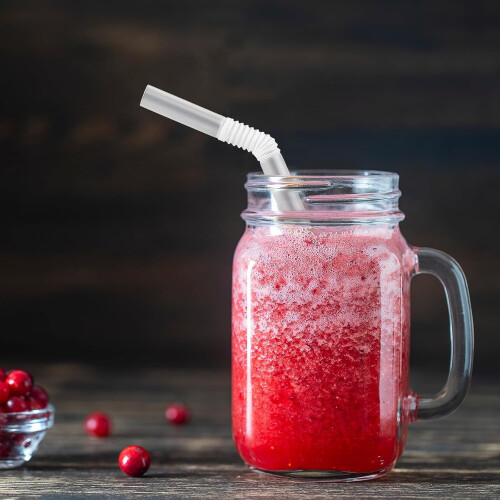 Καλαμάκια Jumbo Boba 8,5" x 0,47" Διαφανές Εύκαμπτο Πλαστικό 100