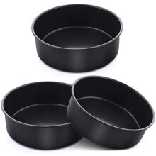 4-tommers runde mini kakeformer sett med 3