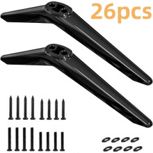 Pieds de support pour téléviseur TCL Roku, ABS noir, 28-65 pouces