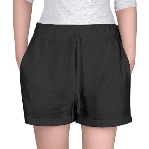 Sommer shorts til piger, polyester-bomuldsblanding, elastisk talje