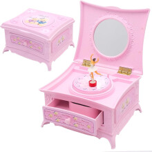 Boîte à musique ballerine avec miroir et rangement pour bijoux
