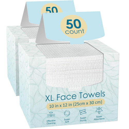 XL engångs ansiktsbindor 25x30 cm 2-pack 100 % viskos