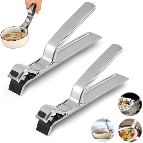 Gripare i rostfritt stål för värmeplattor, 2-pack