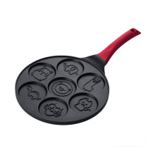 7-kops nonstick pandekagepande med silikonehåndtag
