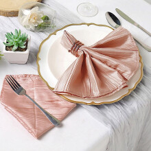 Dusty Rose Crinkle Taffeta Bordservetter (5 st)