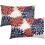 Fodere per cuscini con dalie blu, rosse e bianche, 30x50 cm, set da 2 1