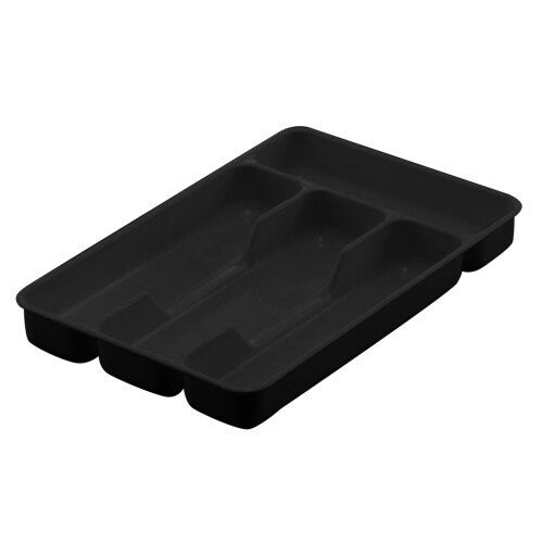 Vassoio organizer per cassetti per cucina, bagno e ufficio, colore nero.