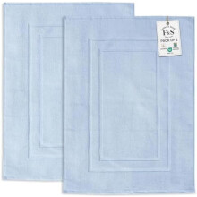 Tapetes de banho Feather & Stitch em algodão felpudo, conjunto de 2 peças, 76 x 53 cm (30 x 21 polegadas).