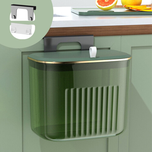 Bac à compost de cuisine avec couvercle, 2 gallons, fixation murale