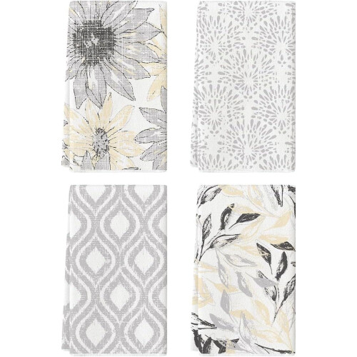 Boho bloemen keukendoeken set van 4, 45 x 66 cm