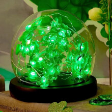 Chapéu verde de LED para o Dia de São Patrício com luzes de cordão de cobre.