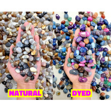 Tumbled agate crystals natural or dyed colorful bulk 1 lb