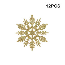 Gold Snowflake Christmas Ornaments 12PCS 3.9 in Dia