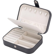 Jewelry Box PU Leather Double Layer Black