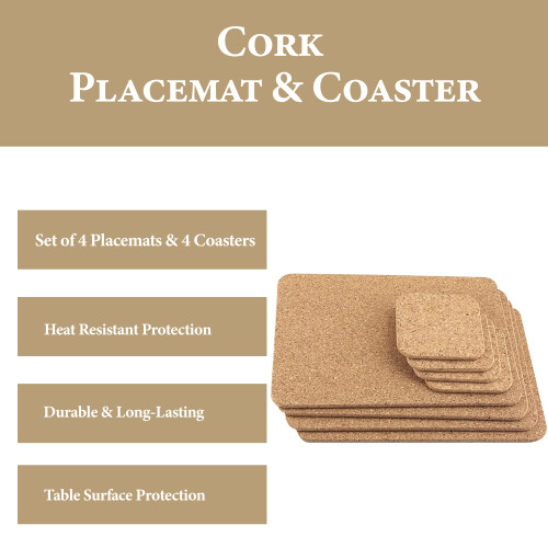 Apollo Cork Placemat and Coaster Set of 4 1