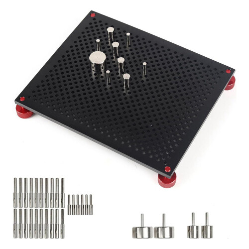 Gabarito para miçangas de arame, preto, 4,57 x 5,51 polegadas, com 30 pinos de metal.