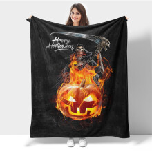 Flanelová deka na halloweenskou pohovku 50x60 palců
