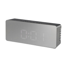 LED digitális ébresztőóra USB-vel és szundi funkcióval, fekete színben
