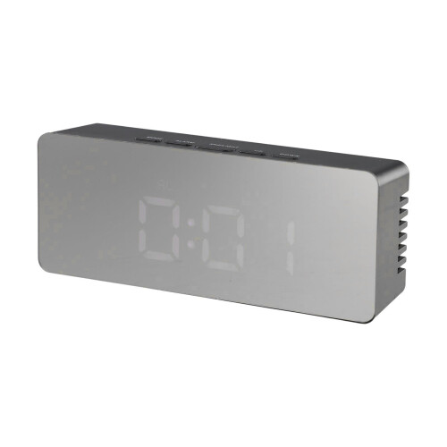 LED Digital Alarm Clock with USB and Snooze Function Black