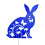 Christmas rabbit ornament iron art gold 1 piece 1