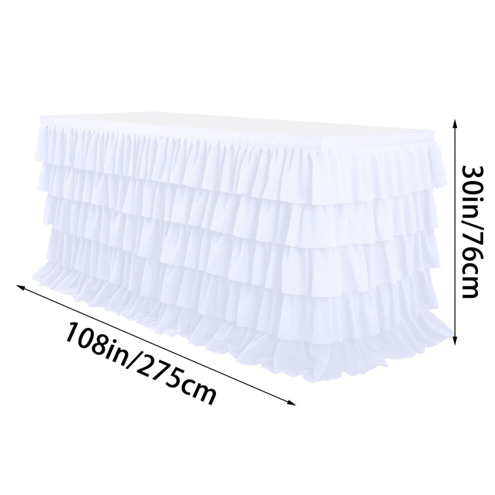 Pleated Tablecloth Five-Layer for Round Rectangular Tables