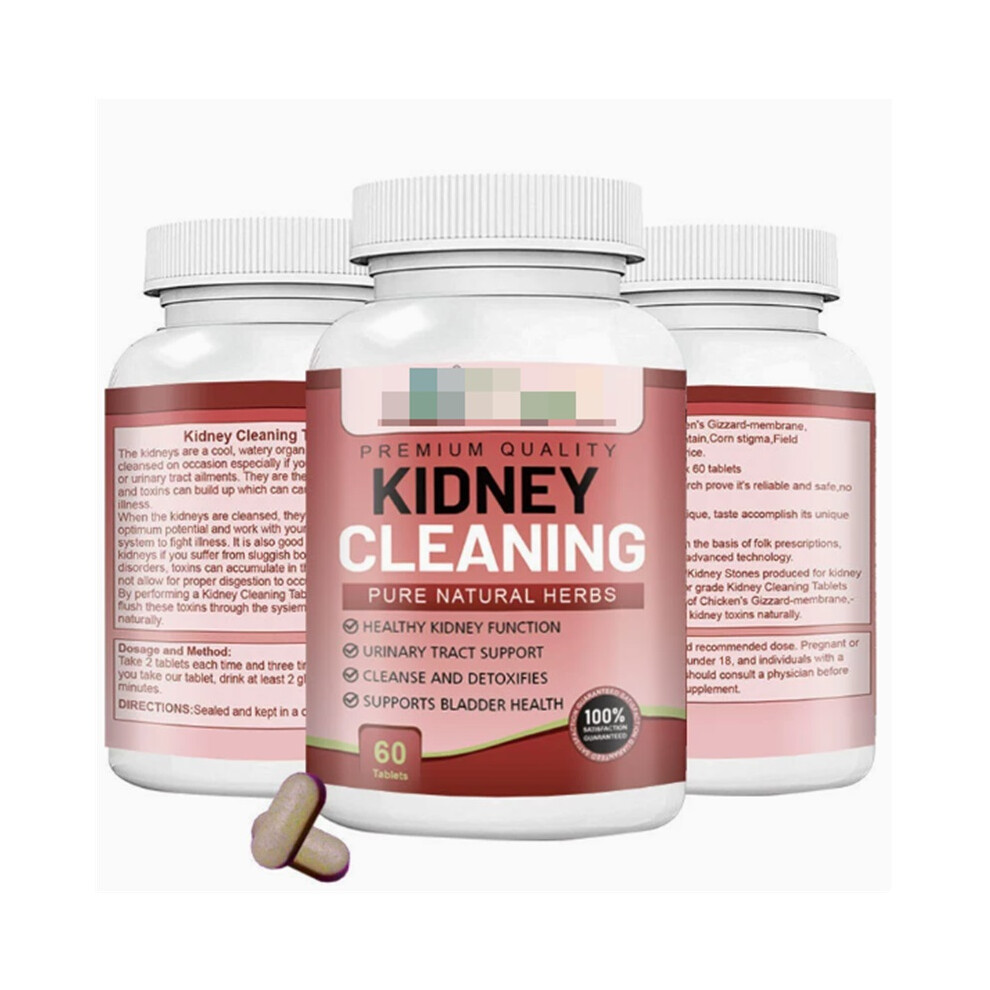 (3Pcs) Natural Kidney Cleanse & Detox Supplement, Pure Herbal Formula for Kidney, Urinary Tract & Bladder Health, 60 Tablets