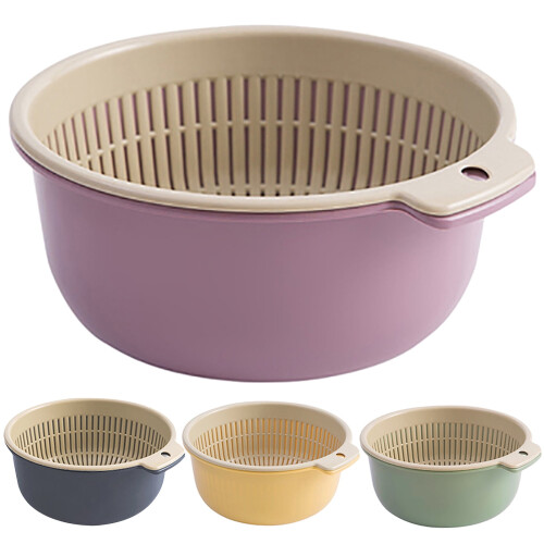 Kitchen Colander Set BPA Free 2-Piece Double Layer