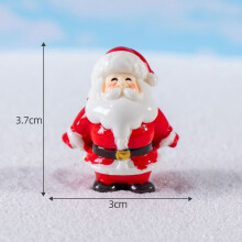 Cartoon Bonsai Snow Scene Resin Santa Figurine Set