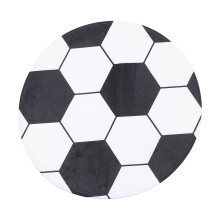 Round Soccer Rug Black and White Check 5x5 ft