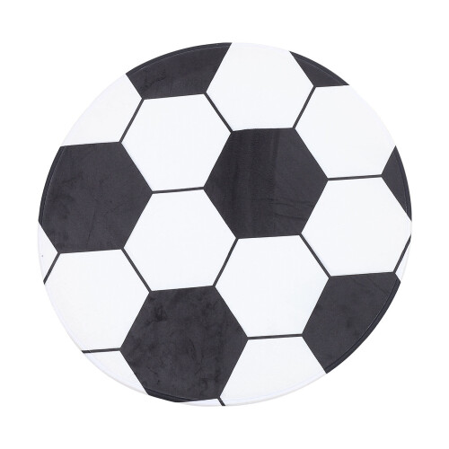 Round Soccer Rug Black and White Check 5x5 ft
