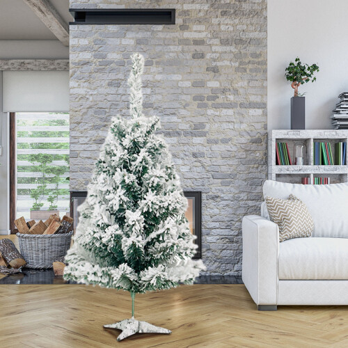 Infidev Flocked PVC Christmas Tree 90cm with Adjustable