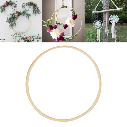 Bamboo hoop macrame craft ring, 10 cm diameter
