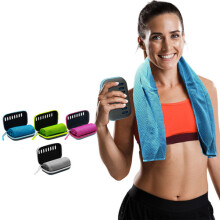 Cooling Sports Towel with EVA Case Quick Dry Microfiber Towel Grey