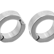 Rygai men's stainless steel clip-on hoop earrings black 1