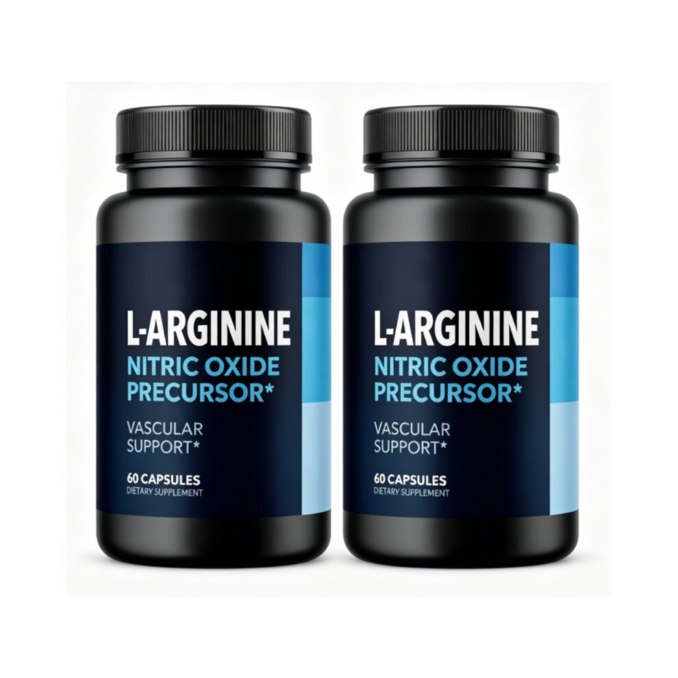 (2pcs) L-Arginine Nitric Oxide Precursor Supplement, Vascular Support for Circulation & Wellness, 60 Capsules