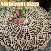 Hand Crochet Cotton Round Tablecloth 70-100cm