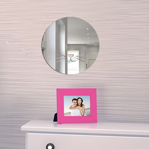 Acrylic Mirror Wall Decor – Silver, 20x20 cm