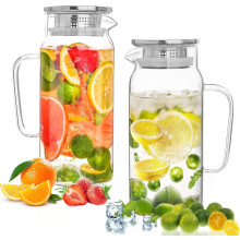 2-pak szklanych dzbanków o pojemności 1200 ml z pokrywkami