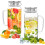 Pachet de 2 carafe de sticlă de 1200 ml cu capac 1