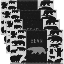 Set van 4 polyester placemats met berendesign