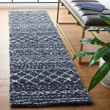Arizona Shag Runner Rug 2'3" x6' Schieferblau und Elfenbein