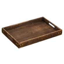 Plateau de service en bois brun foncé 35,5 x 24 cm