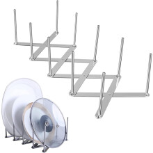 Organizador de tapas de ollas ajustable de acero inoxidable