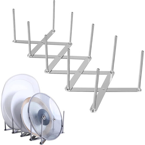 Topfdeckel-Organizer aus Edelstahl, verstellbar, 1er-Pack