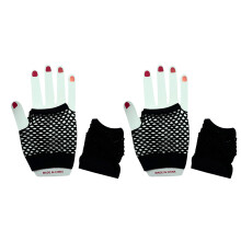 2 Pairs Fishnet Gloves Lightweight for Summer-Black os