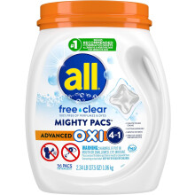 Detergent de rufe Mighty Pacs cu soluție de îndepărtare a petelor OXI
