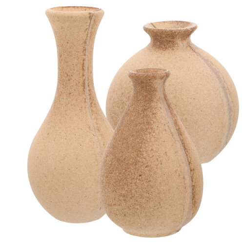 Hohe Holzvase – Hellgelb, 17 x 8,5 x 8,5 cm