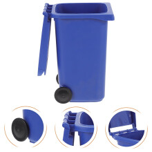 Poubelle de bureau en plastique bleu – Lot de 2
