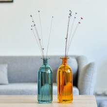 Retro glassvase for tørkede blomster – 7x4,3x20 cm