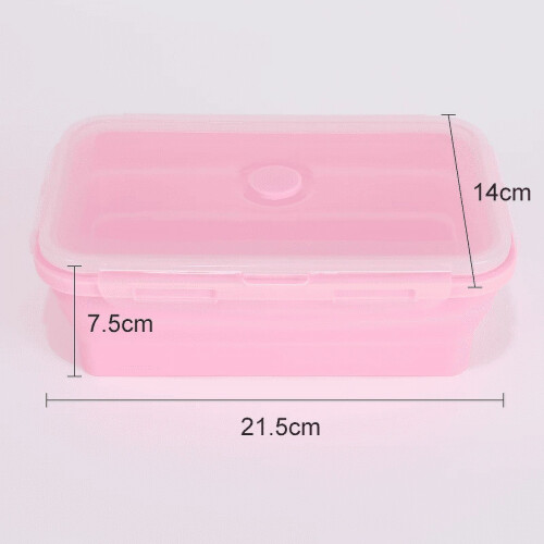 Boîte à lunch pliable en silicone avec couvercle